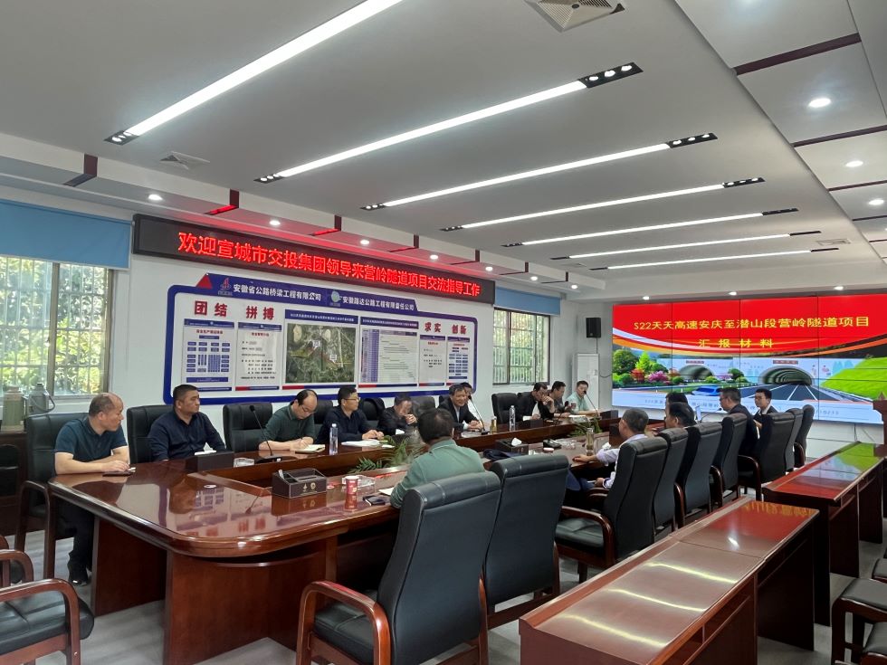 宣城市交通投資集團(tuán)有限公司總工程師夏東華率隊(duì)到S22天天高速營(yíng)嶺隧道項(xiàng)目觀摩交流工作